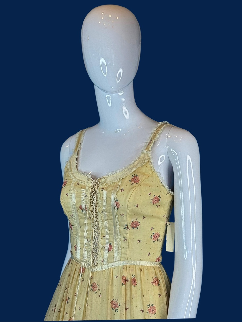 70s Cream Gunne Sax Shamash and Yofi Corset Prairie Dress / XS  / Deadstock - Picture 3 of 10